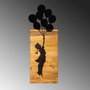 Wallity Child And Balloons Escultura de pared en Negro